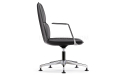 'Aulenti' Medium Back Office Chair With Polished Aluminum Arms