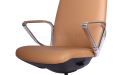 'Atlas' Luxury Office Chair In Coffee Brown Nappa Leather