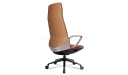 'Atlas' Luxury Office Chair In Coffee Brown Nappa Leather