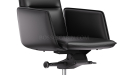 'Aulenti' High Back Office Chair With Slim Leather Arms