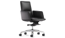 'Aulenti' Medium Back Office Chair With Slim Leather Arms