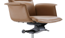 'Aulenti' High Back Office Chair In Coffee Brown Leather