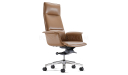 'Aulenti' High Back Office Chair In Coffee Brown Leather