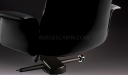 'Aulenti' Slim High Back Office Chair In Black Leather