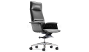 'Aulenti' Slim High Back Office Chair In Black Leather