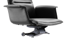 'Aulenti' Slim High Back Office Chair In Black Leather