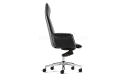 'Aulenti' Slim High Back Office Chair In Black Leather