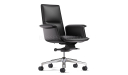 'Aulenti' Mid Back Office Chair In Black Leather