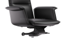 'Aulenti' Mid Back Office Chair In Black Leather