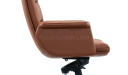 'Omega' Office Chair In Dark Tan PU Leather