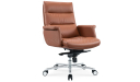 'Omega' Office Chair In Dark Tan PU Leather