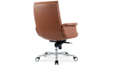 'Omega' Office Chair In Dark Tan PU Leather