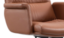 'Omega' Office Chair In Dark Tan PU Leather