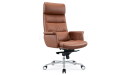 'Omega' Office Chair In Dark Tan PU Leather