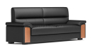 'Polo' Three Seater Institutional Sofa In Leather & Wood