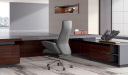 'Calm' Office Chair In Gray Nappa Leather