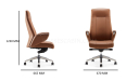 'Calm-A' High Back Office Chair In Tan Leather