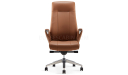 'Calm-A' High Back Office Chair In Tan Leather