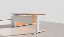 office desk with side cabinet in light oak