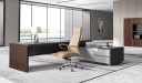 'Calm' High Back Office Chair In Latte Brown Artificial Leather