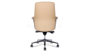 'Calm' Medium Back Chair In Latte Brown Artificial Leather