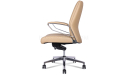 'Calm' Medium Back Chair In Latte Brown Artificial Leather
