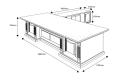 shop drawing of 9 feet office table in classic design