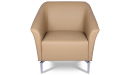 'Flower' Armchair In Artificial Leather With Curved Armrests