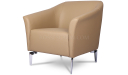 'Flower' Armchair In Artificial Leather With Curved Armrests