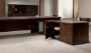 'Royale' Office Table In Walnut Veneer