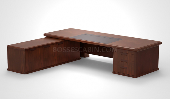 'Royale' 9 Feet Traditional Office Table In Walnut Veneer