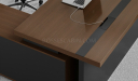 office table with walnut veneer top and concealed wirebox