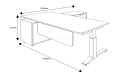 shop drawing of 6.5 feet office desk with side credenza