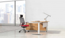 contemporary office desk with side cabinet and chair