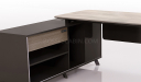 'Varna' 6.5 Feet Office Desk In Gray Oak Finish
