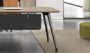 'Varna' 6.5 Feet Office Desk In Gray Oak Finish