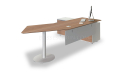 ergonomic office desk with curved top