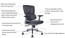 'Clove' Medium Back Office Chair In Light Gray Frame