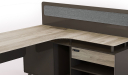 'Varna' 5.5 Feet Gray Oak Office Desk With Side Screen