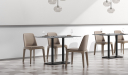 'Balence' Cafeteria Chair In PU Leather & Solid Wood