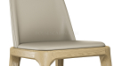 'Balence' Cafeteria Chair In PU Leather & Solid Wood