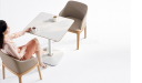 'Balence' Cafeteria Chair With Arms In PU Leather