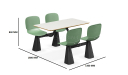 'Balence' Green Cafeteria Chair & Table Set