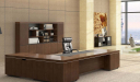 large office with L shape office desk in walnut veneer