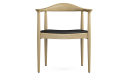 'Balence' Cafeteria Chair With Arms In White Ash Wood