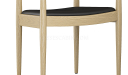 'Balence' Cafeteria Chair With Arms In White Ash Wood