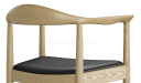 'Balence' Cafeteria Chair With Arms In White Ash Wood