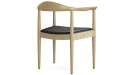 'Balence' Cafeteria Chair With Arms In White Ash Wood