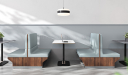 'Balence' Cafeteria Table In Warm White & Black Base
