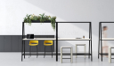 'Balence' High Seat Cafeteria Table With Warm White Top
